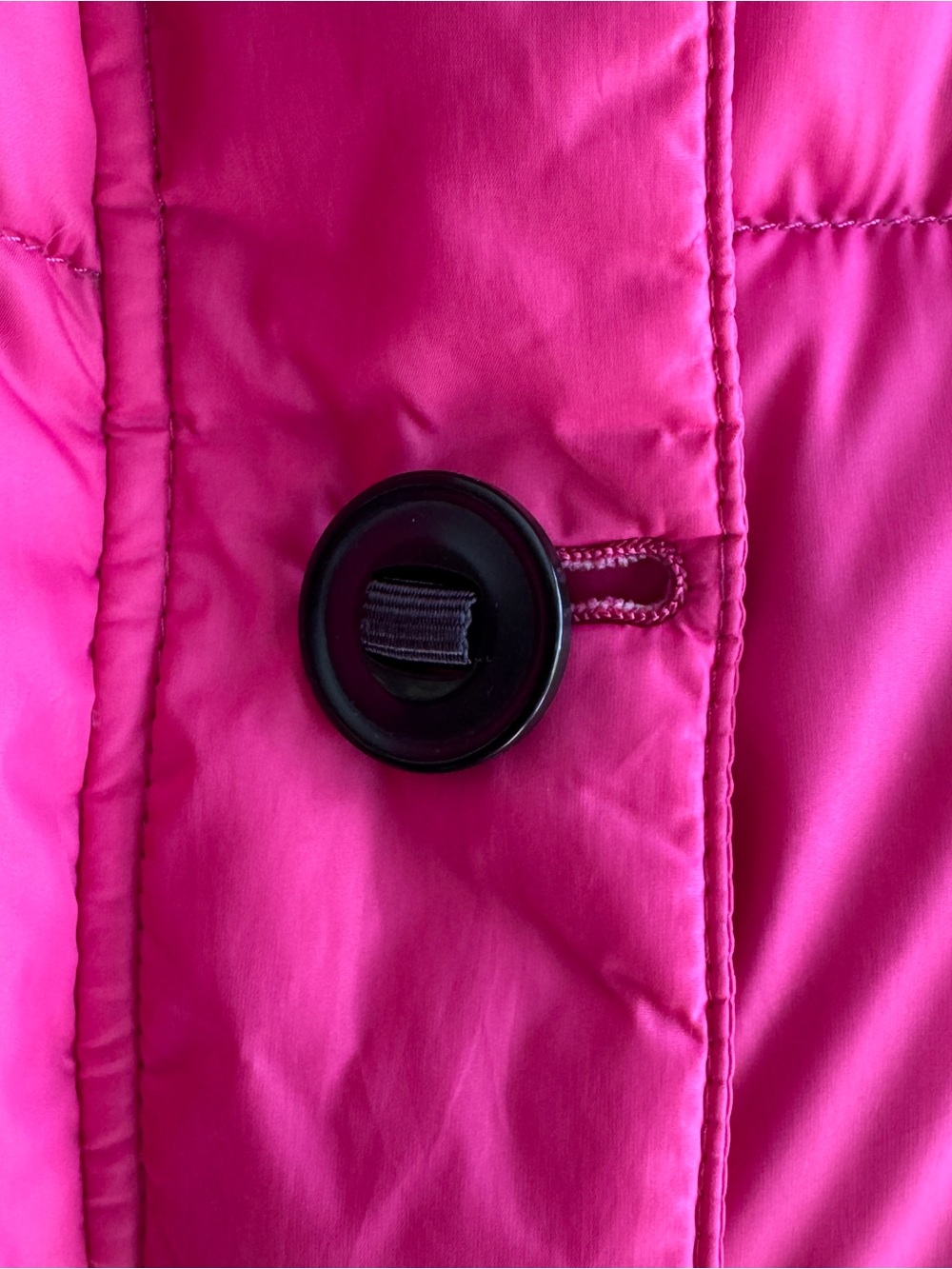 L.L.Bean Down Puffer Jacket L Hot Pink Faux Fur Hood Retro Ski Bunny Winter - Picture 6 of 16